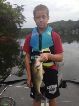 Lane Bailey a.k.a. Bassinator!  2.5 pounder caught this morning on Lake Hickory!  